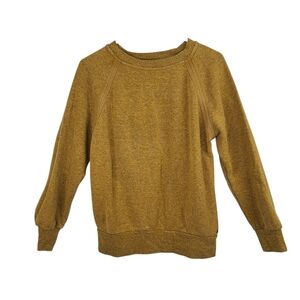prAna Cozy Up Women’s Mustard Crewneck Sweatshirt Size Small Hemp Blend
